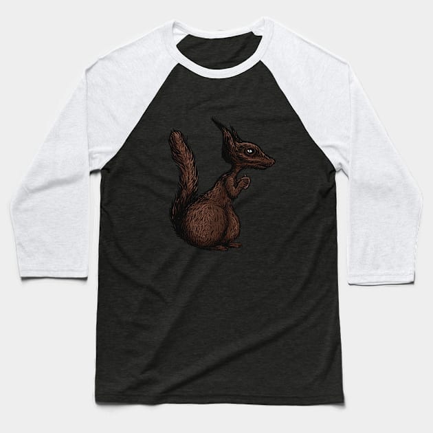 Squirrel Baseball T-Shirt by Arjanaproject